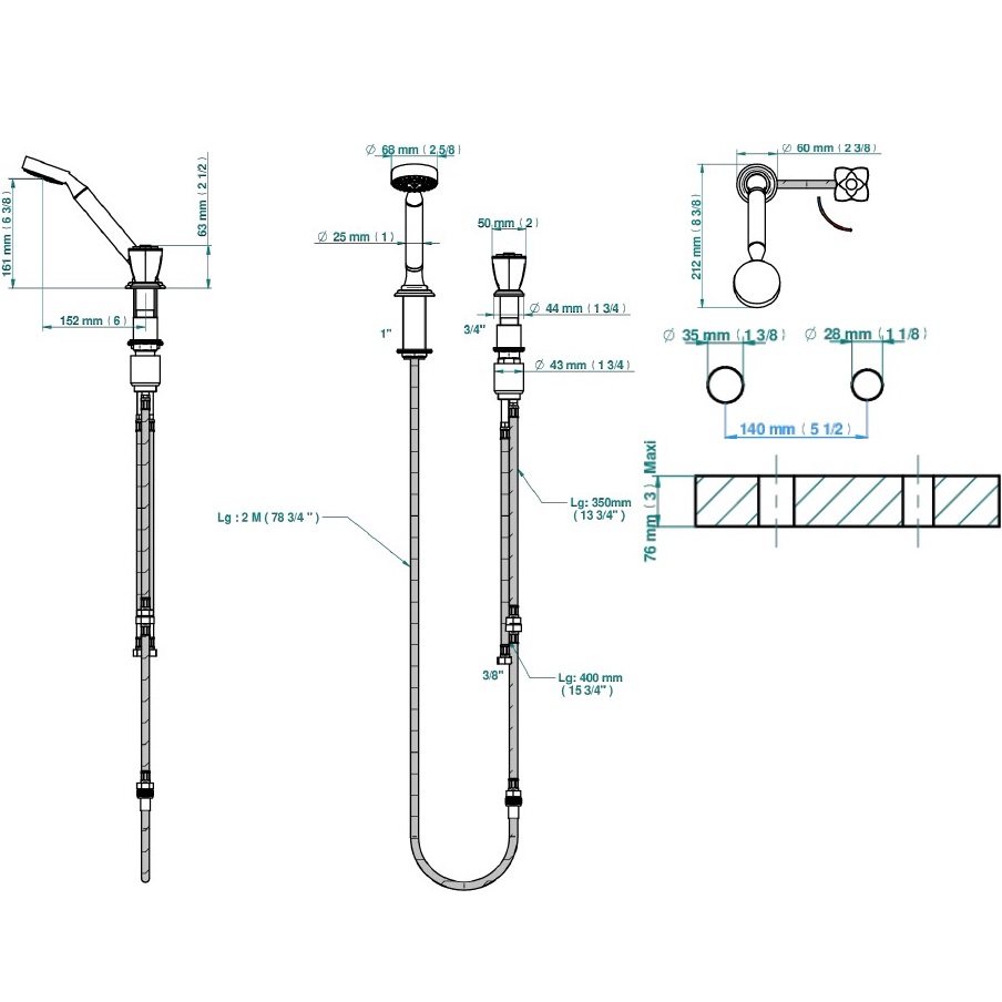 Смеситель на борт ванны THG Petale de Cristal clair lisere dore U6E-F01-6532/60A (золотой, прозрачный хрусталь), без излива