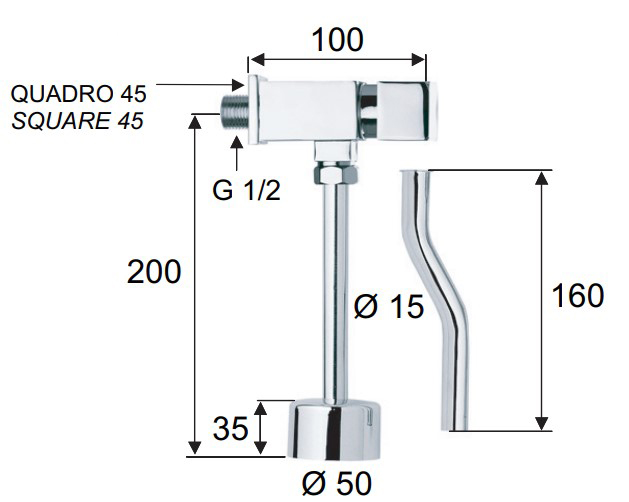 Смывное устройство для писсуара Remer Tempor & Sensor TE856 (хром)