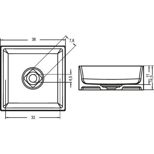Раковина накладная Riho Square W023001105 38x38