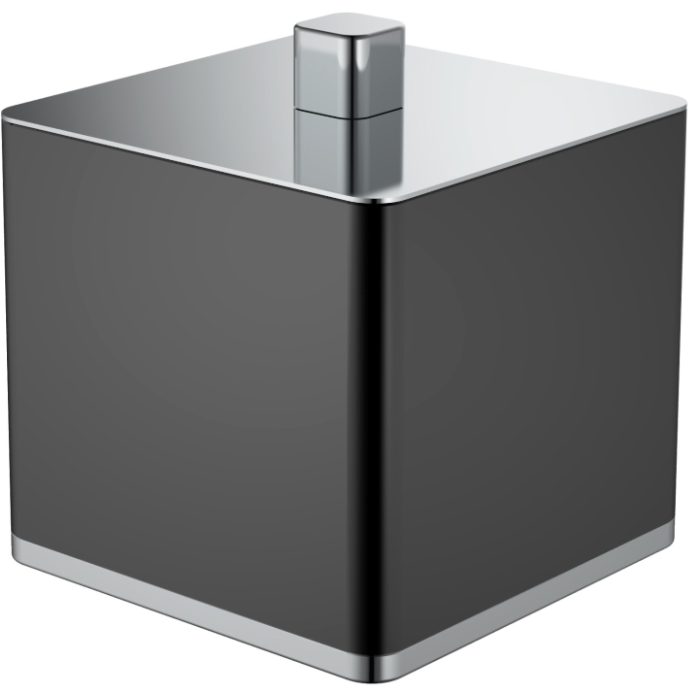 Стакан для ватных дисков Boheme Qubic 10964-B-CR (хром, черный)