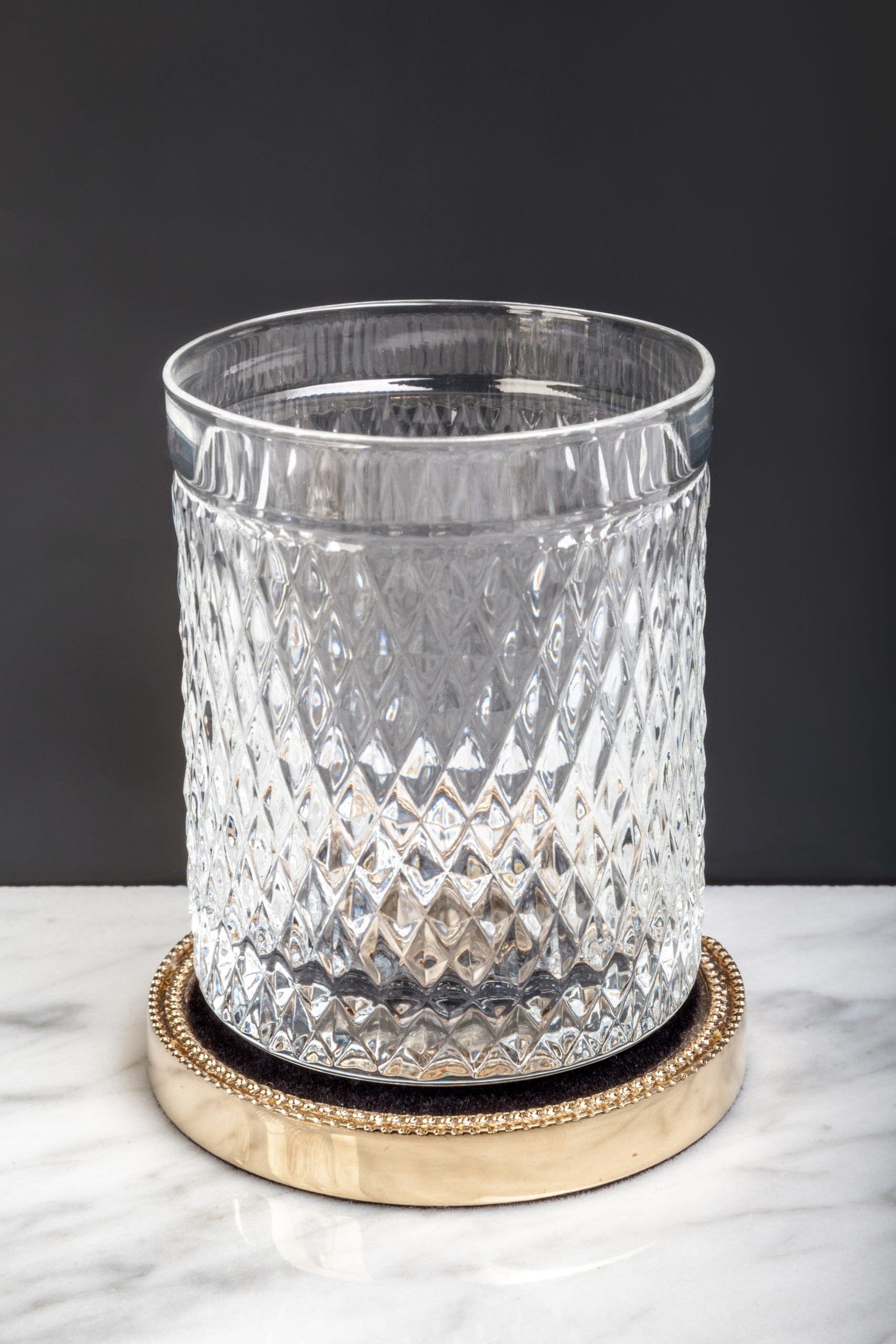 Стакан для зубных щеток настольный Boheme Murano Cristal 10218 (золотой)