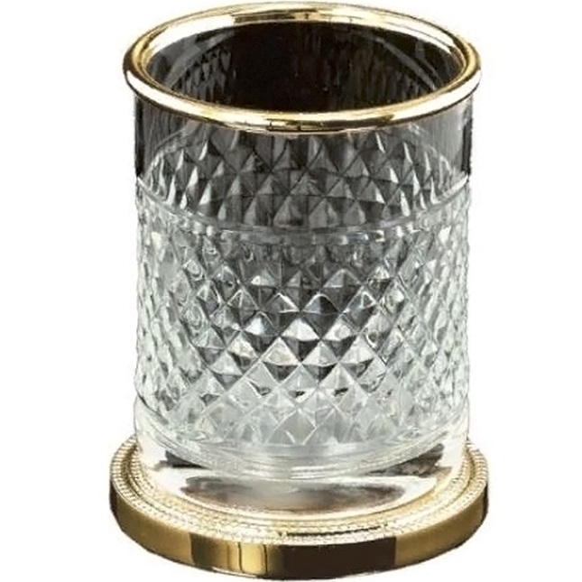 Стакан для зубных щеток настольный Boheme Murano Cristal 10218 (золотой)