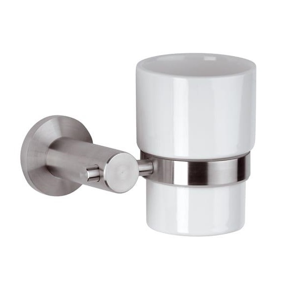 Стакан Remer Minimal Inox Mi15INOXCR (хром, белый), настенный