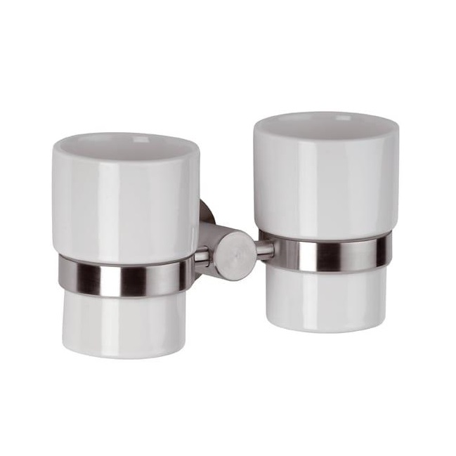 Стаканы Remer Minimal Inox Mi16INOXCR (хром, белый), настенный