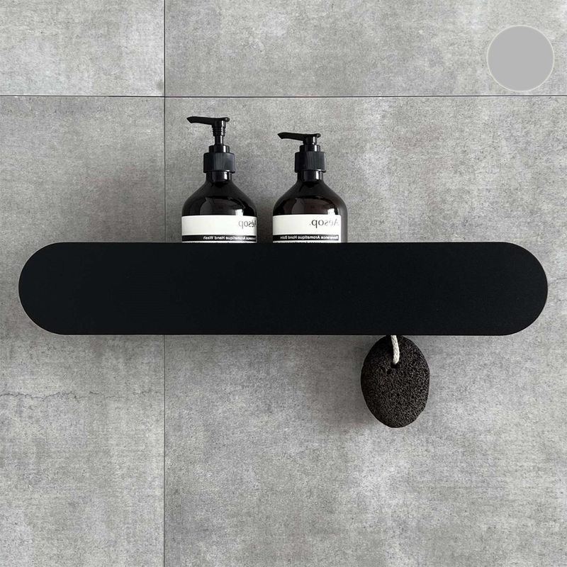  Полка с крючками Tezza Lava Disco 90 см (серый), крючки справа