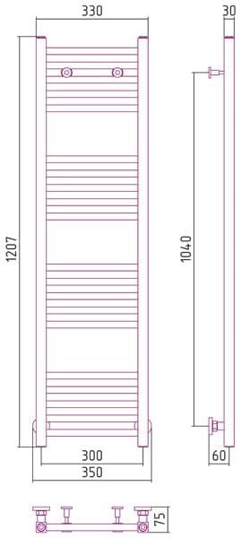 Полотенцесушитель водяной Сунержа Модус 00-0250-1230 120x30