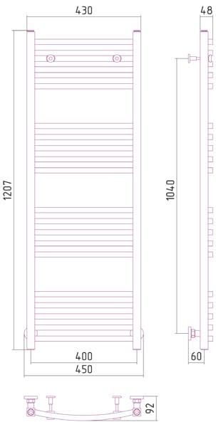 Полотенцесушитель водяной Сунержа Аркус 00-0251-1240 120x40