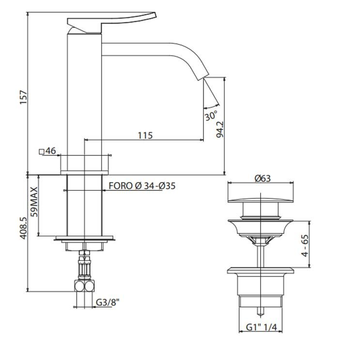 Смеситель для раковины Gattoni Ely 8842/88С0 cr