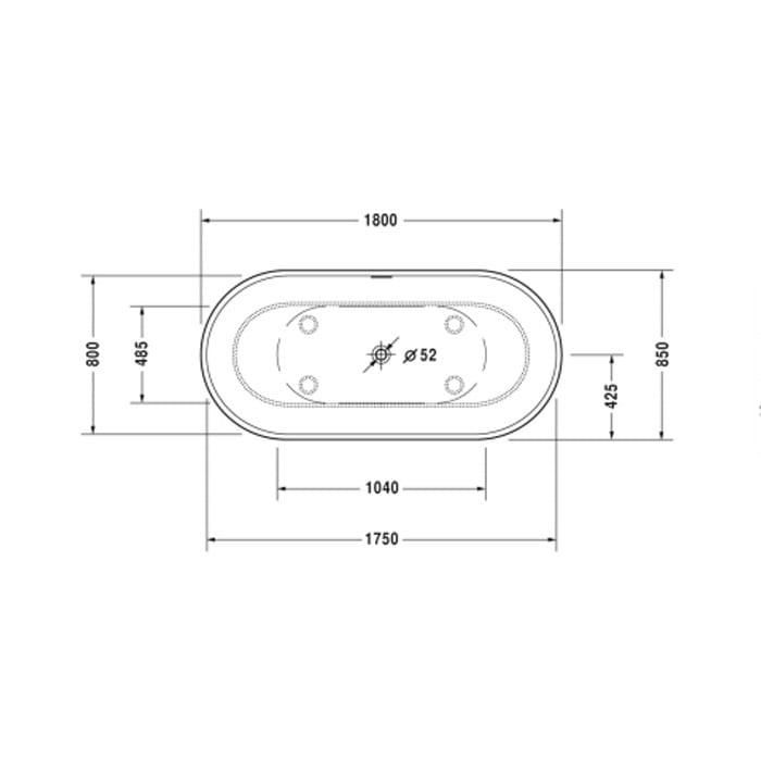 Ванна отдельно стоящая Duravit Luv 700434000000000 180x85