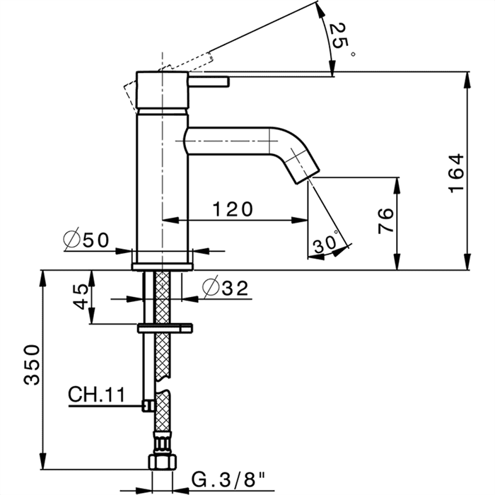 Смеситель для раковины Cisal Less New LN00051040