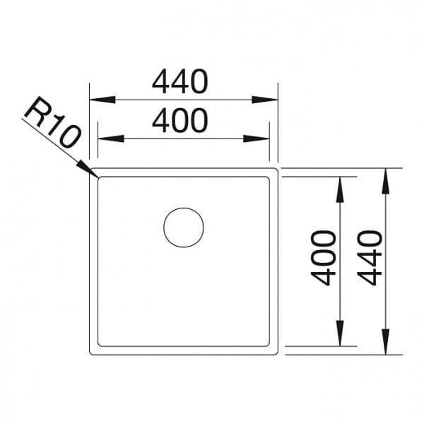 Мойка кухонная Blanco Claron 400-U Durinox 523385 44х44