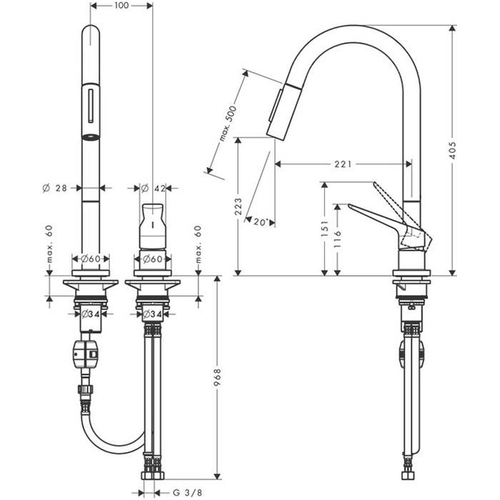 Смеситель для кухни Axor Citterio M 34822800