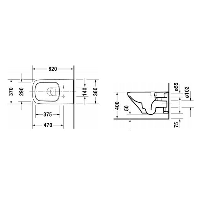 Унитаз подвесной Duravit DuraStyle 2542090000 62x37