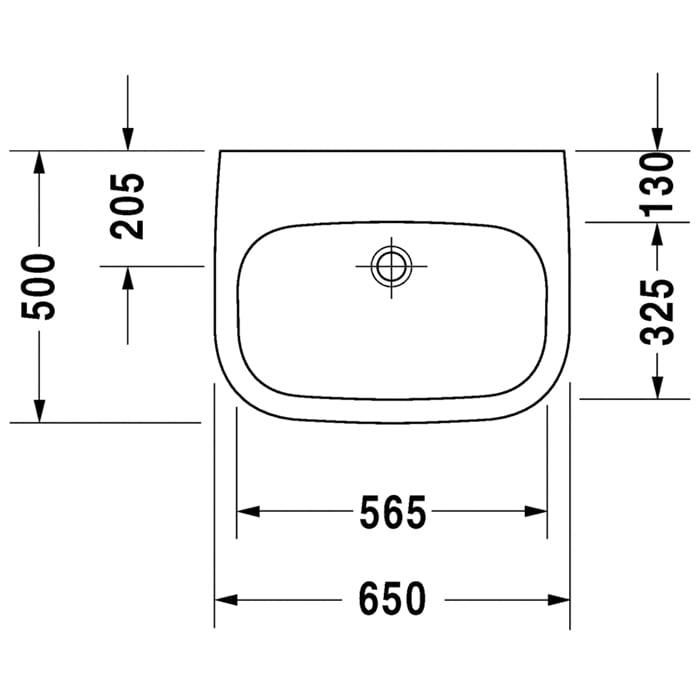 Раковина медицинская подвесная Duravit D-Code 23116500702 65x50