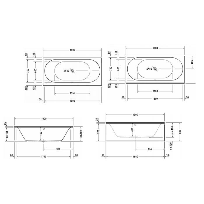 Ванна встраиваемая Duravit Darling New 700245000000000 190x90