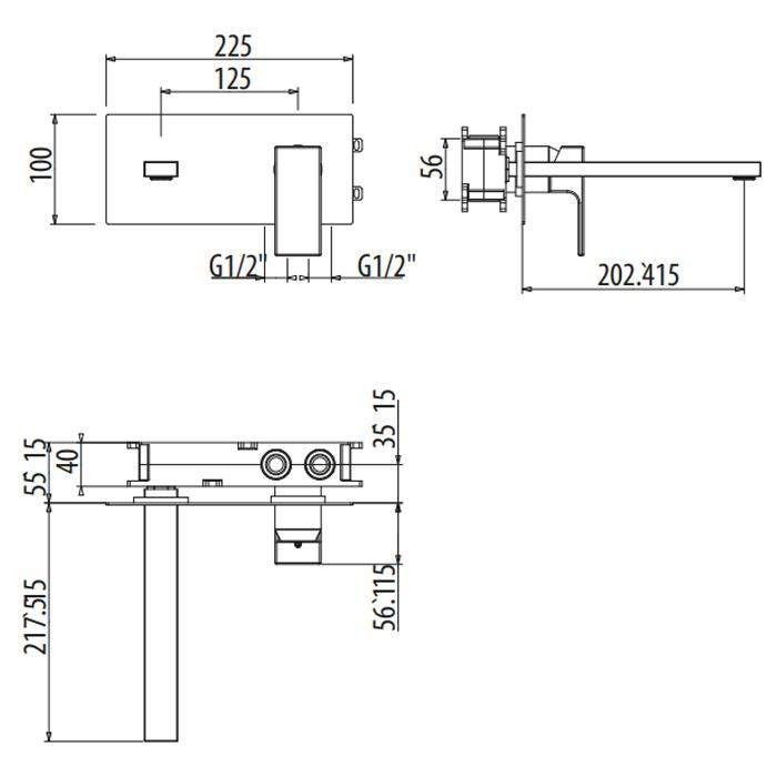 Смеситель для раковины Gattoni Kubik Bianco Opaco 2535/25BO