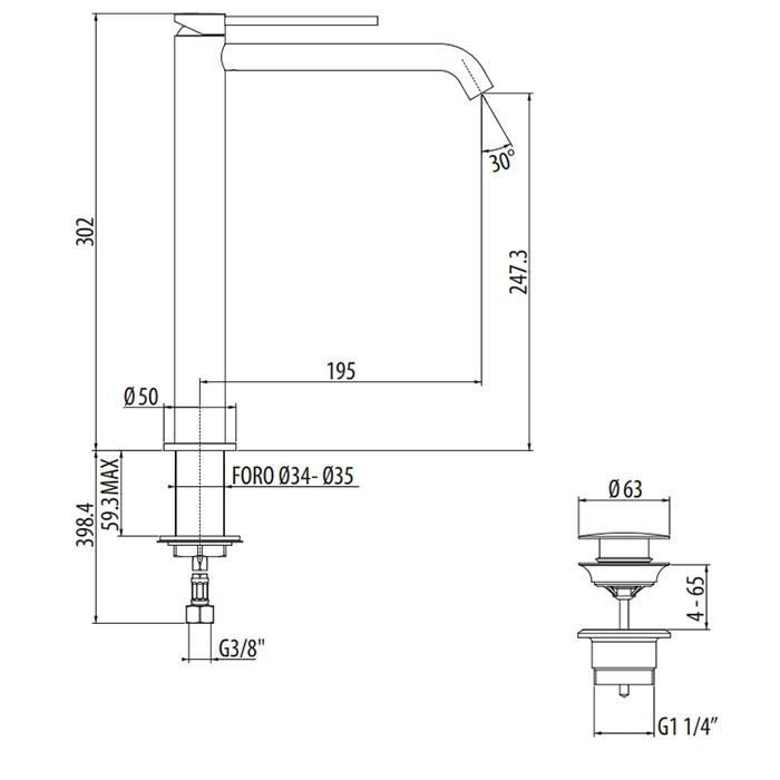 Смеситель для раковины Gattoni Circle One 9046/90C0 cr