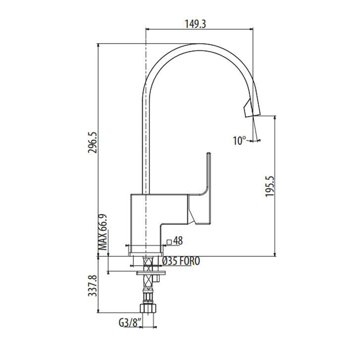 Смеситель для раковины Gattoni Kubik 2549/25COcr