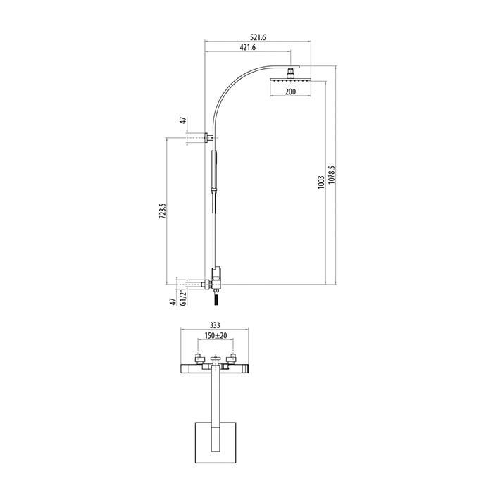 Душевая стойка Gattoni Programma Doccia KIT/MC25cr