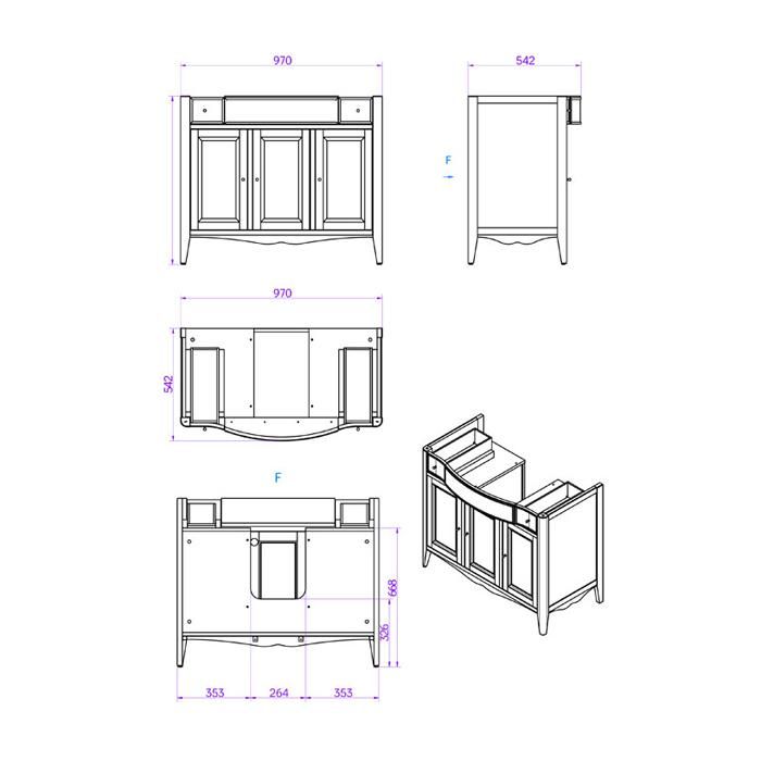 Комплект мебели TW Veronica Nuovo VER5105-B+AR874bi*1