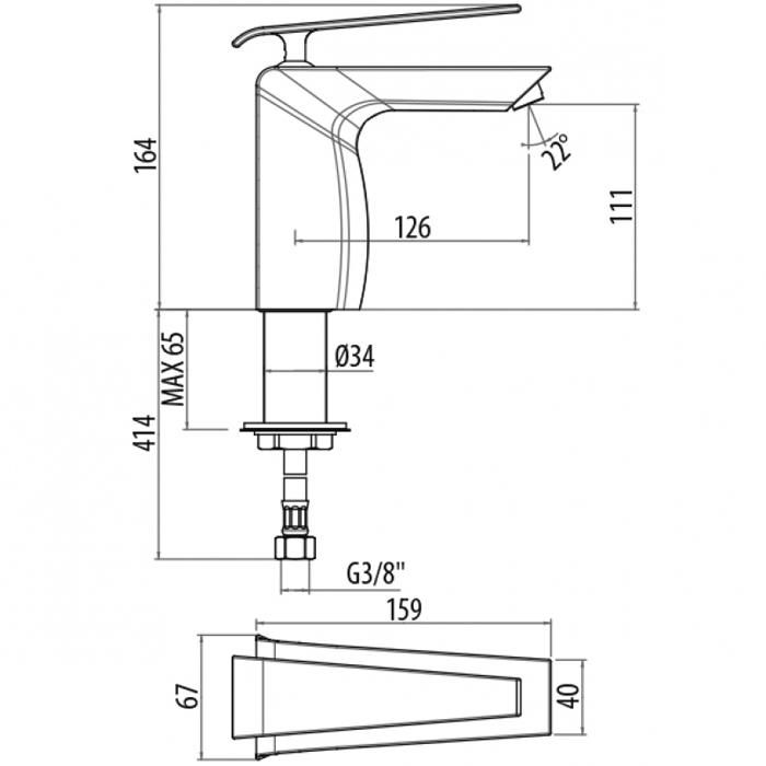 Смеситель для раковины Gattoni Boomerang 4542/45С0cr