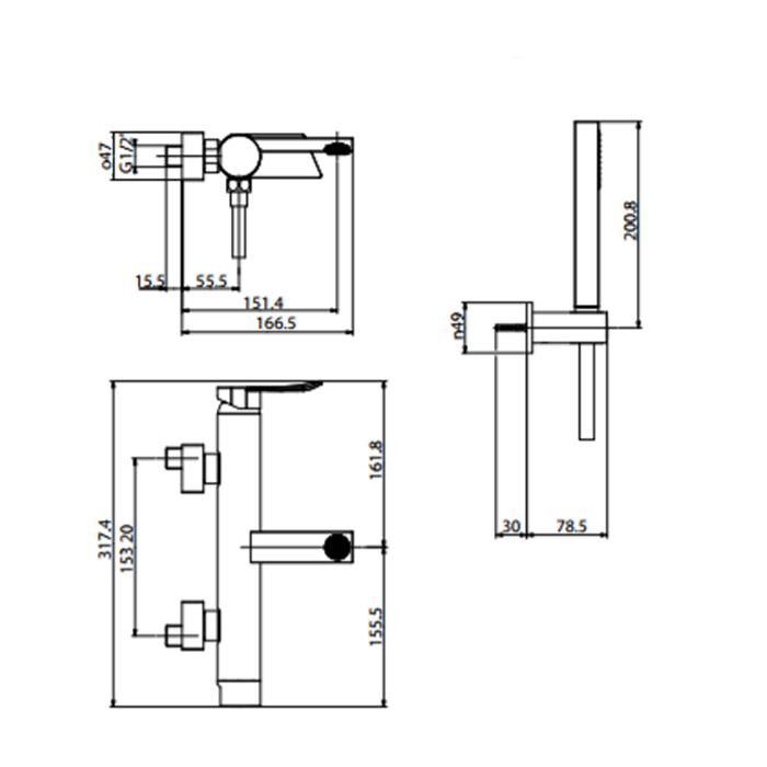 Смеситель для ванны Gattoni Soffio 8100/81C0cr