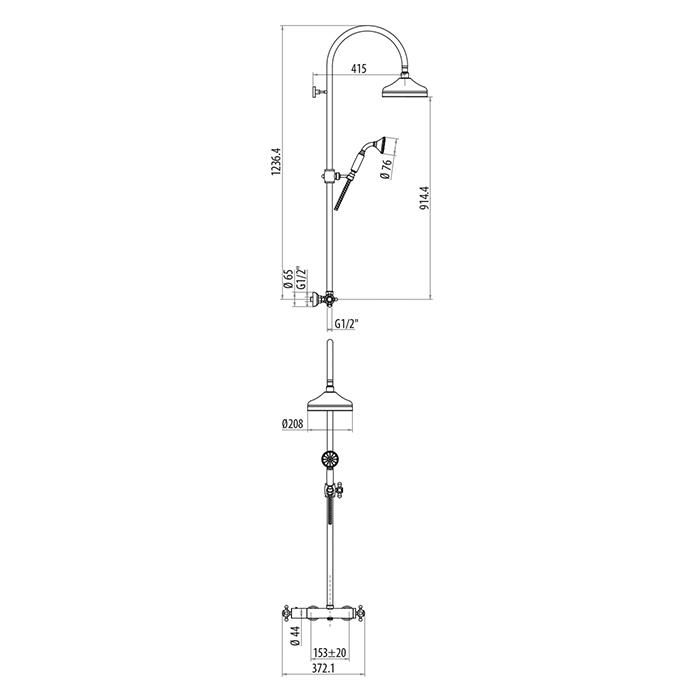 Душевая стойка Gattoni Programma Doccia KIT/TS70D0 oro