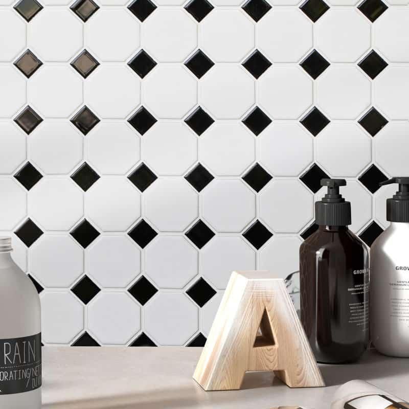 Мозаика Starmosaic Octagon Small White/Black Matt (IDLA2575) 29.5х29.5
