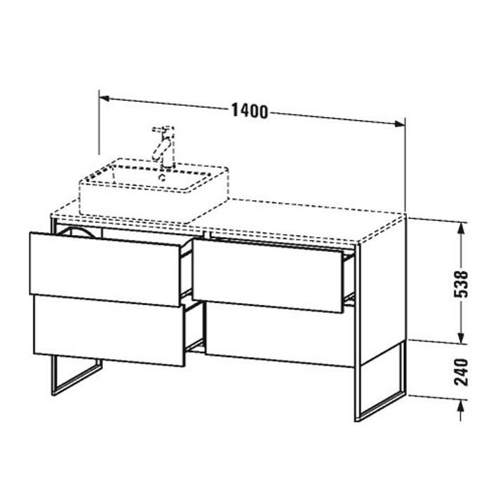 База на ножках Duravit XSquare XS4926B1818 140x40