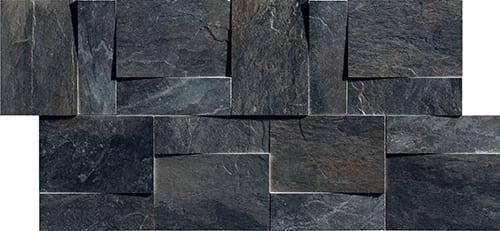 Мозаика Rex Ceramiche Ardoise Modulo Muretto 3d Noir 739373 30x30