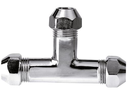 Тройник и три цанги Remer 126T101010 (хром)