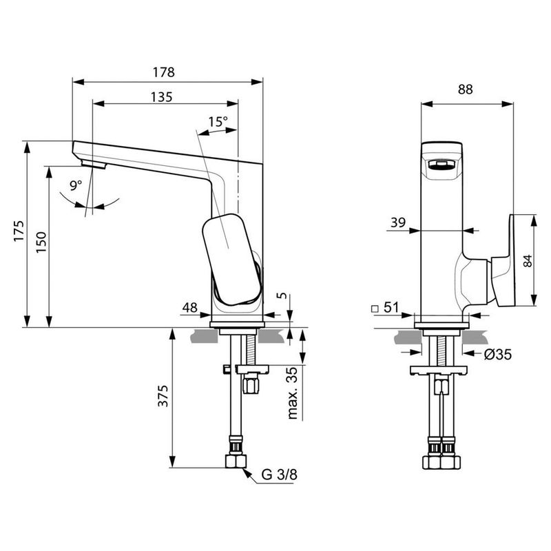 Смеситель для раковины Ideal Standard Tonic II A6333AA