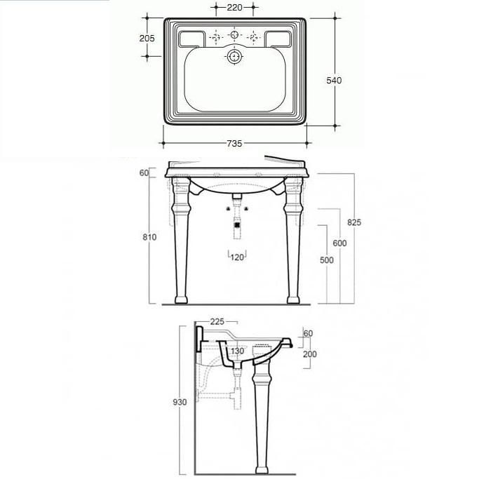 Консоль TW King TWKI3070.1сr 73х54