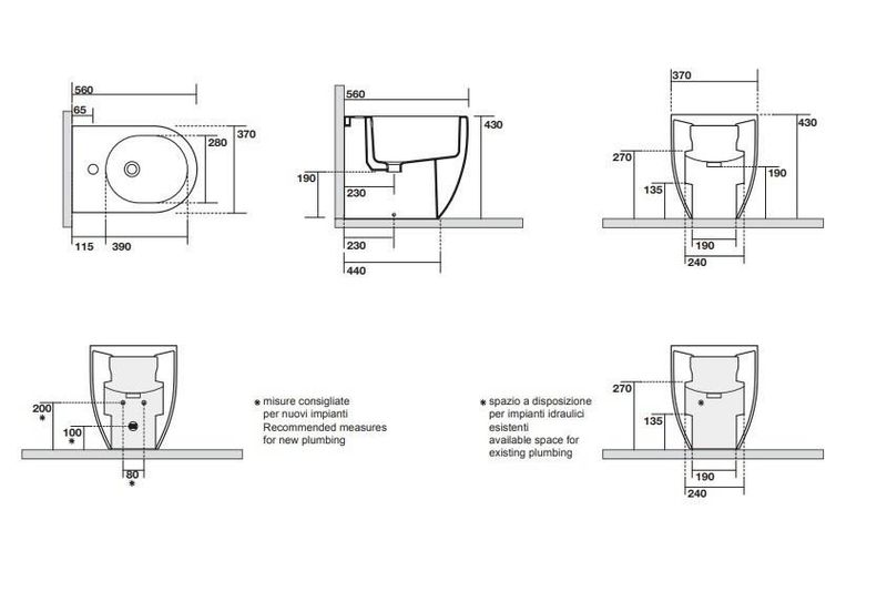 Биде напольное Kerasan Flo 312201*1 56х37