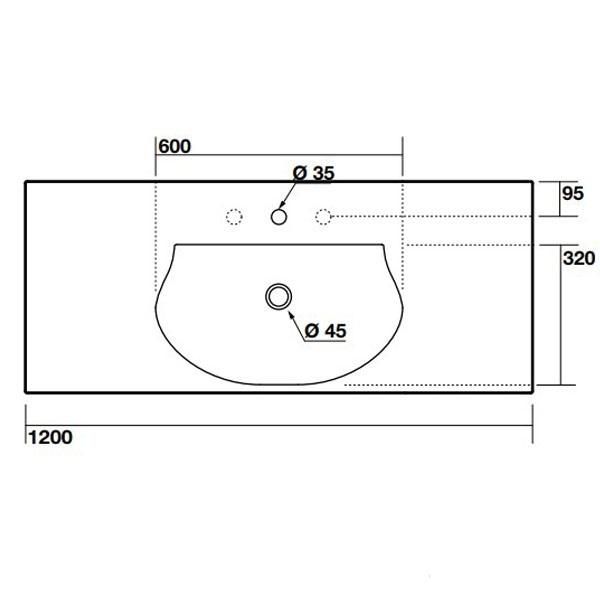Раковина подвесная Kerasan Bentley 393201*1 120х50