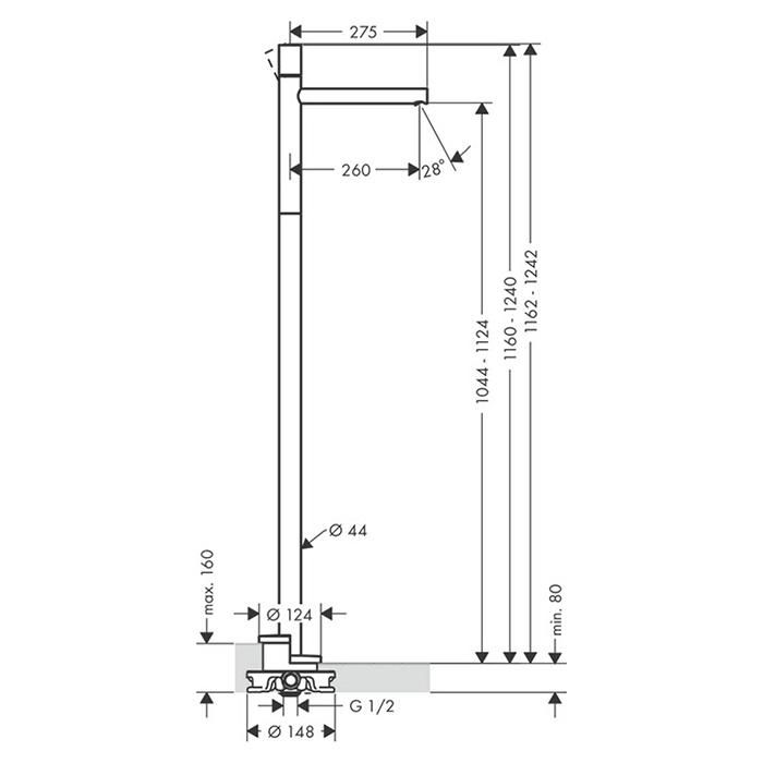 Смеситель для раковины Axor Uno 45037820