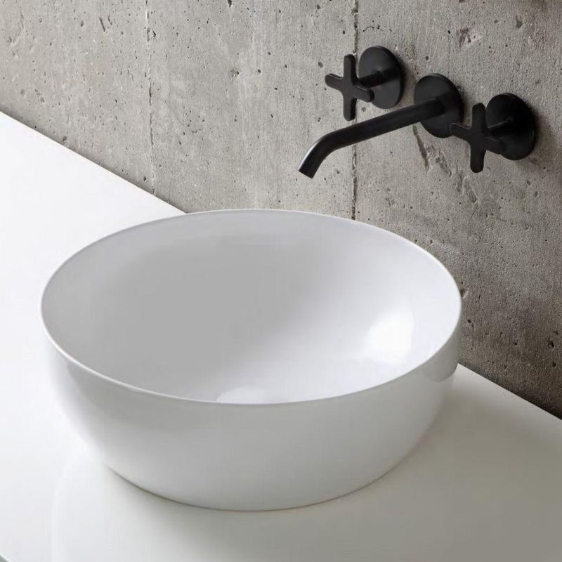 Раковина накладная Azzurra Elegance Circle ELLA040100C0BI/(ECI4010 bi)*0 40х40