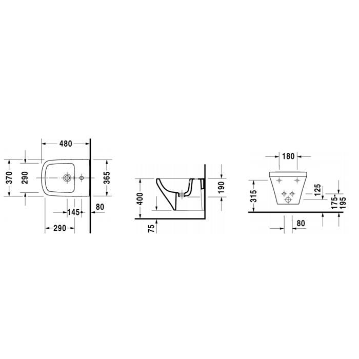 Биде подвесное Duravit DuraStyle 2285150000 48x37