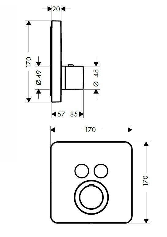 Термостат для душа Axor ShowerSelect 36707000