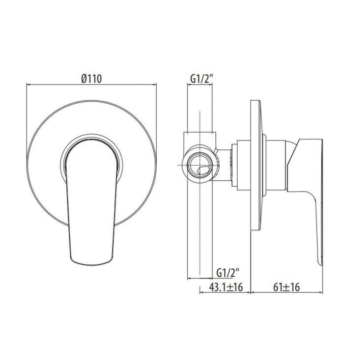 Смеситель для душа Gattoni H2omix3000 3030/30C0cr