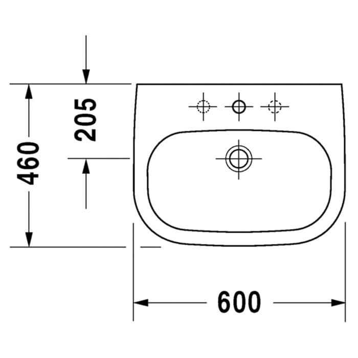 Раковина подвесная Duravit D-Code 23106000302 60x46