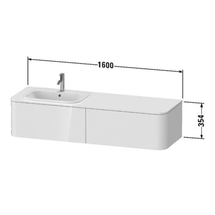 Тумба подвесная Duravit Happy D.2 Plus HP4954L2222 160x55