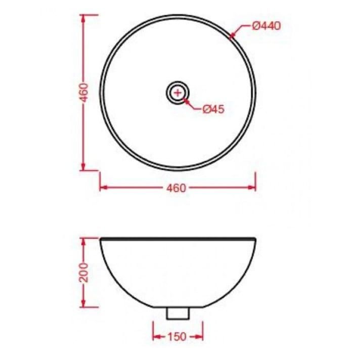 Раковина накладная Artceram La Ciotola LCL001 01 00 bi 46х20