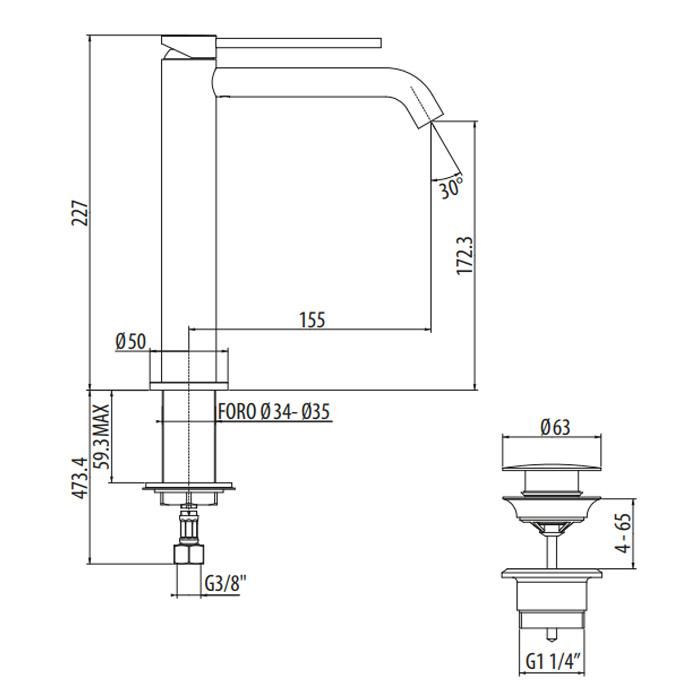 Смеситель для раковины Gattoni Circle Two Nero Opaco 9146/91NO