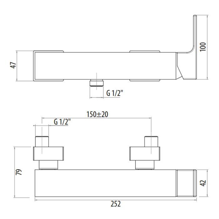 Смеситель для душа Gattoni Kubik Bianco Opaco 2525/25BO