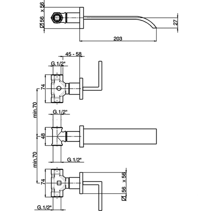 Смеситель для раковины Cisal Wave WA00751021