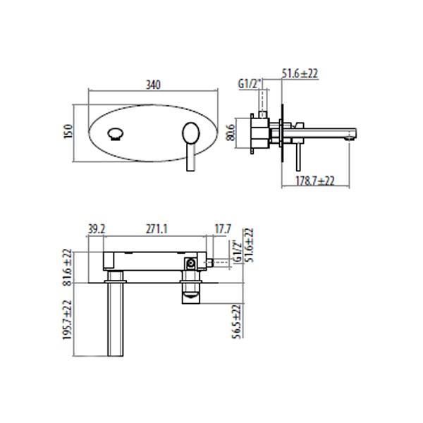 Унитаз приставной Azzurra Nuvola NUVCTT000480BI/*(NUV100/48 TR P bi) 55х35