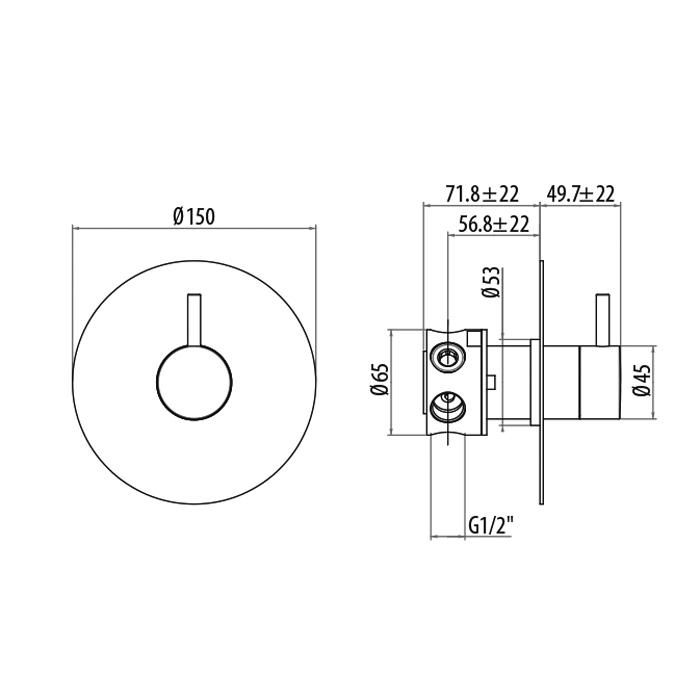 Смеситель для душа Gattoni Easy 2208/22C0cr