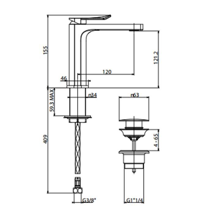 Смеситель для раковины Gattoni Soffio 8140/81C0cr