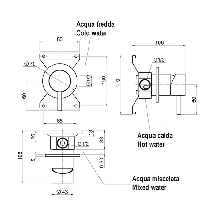 Смеситель для душа Cisal Xion XI000304D1